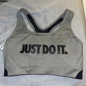 gray Nike sports bra